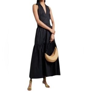 NWT Nicholas Halo Collared Halter Neck Backless Maxi Dress Black size 6